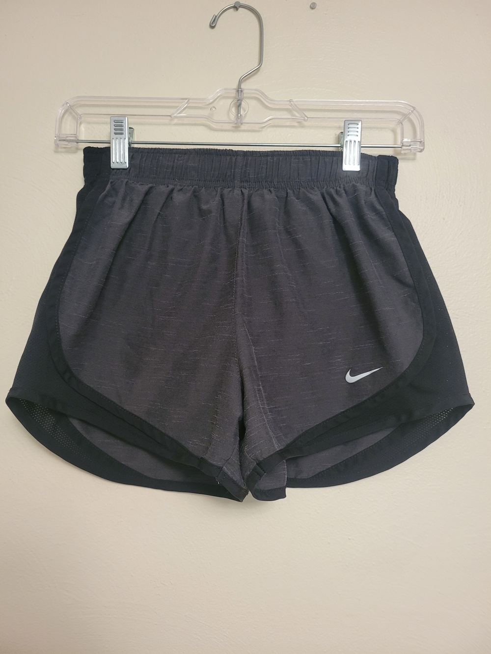 Nike Women's Charcoal and Black Athletic Running Shorts
